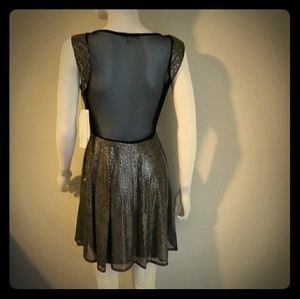 HOT Gold & Black Rhinestone Dress